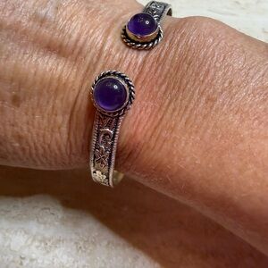 Elegant Silver and Amethyst Cuff Bracelet
